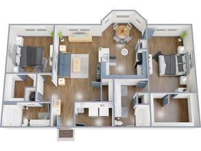 2 Bed, 2 Bath 13-1322 floor plan